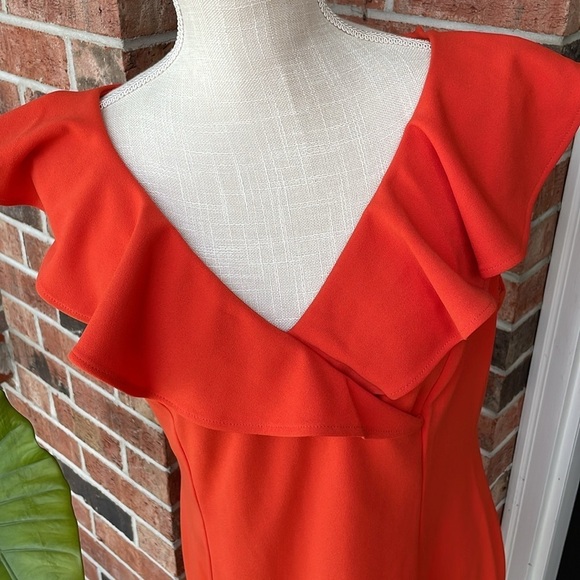 Calvin Klein Sleeveless Orange / Tangerine Dress‎ - Picture 2 of 10